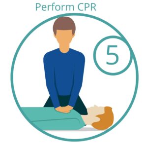 CPR Procedure Step-5 is getting performed.